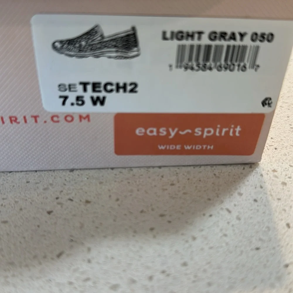 NWT- EASY SPIRIT 7.5 W Gray Slip-On Sneakers .